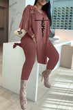 Fashion Casual Embroidery Slit V Neck Long Sleeve Two Pieces