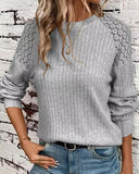 Eyelet Embroidery Long Sleeve Top