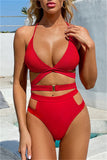 Fashion Sexy Solid Hollowed Out Backless Swimwears (With Paddings)