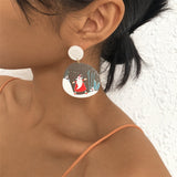 Fashion Print Split Joint Earrings