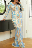 Formal Patchwork Sequins U Neck Evening Dress Plus Size Dresses