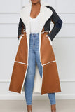 Casual Street Solid Bandage Patchwork Turn-back Collar Outerwear
