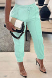Casual Solid Split Joint Fold Regular High Waist Pencil Solid Color Bottoms