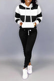 adult Fashion Casual Solid Two Piece Suits Striped Patchwork pencil Long Sleeve