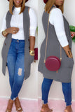 Fashion Casual Solid Cardigan Turndown Collar Outerwear