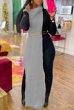 Fashion Casual Solid Slit Turtleneck Sleeveless Dress (Without Waist Chain)