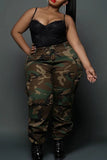 Casual Street Camouflage Print Patchwork Plus Size