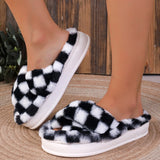 Casual Living Patchwork Round Keep Warm Comfortable Shoes