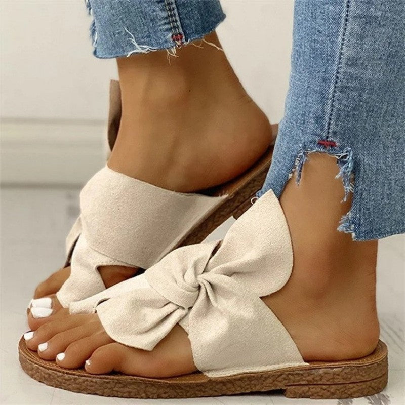 Casual Patchwork With Bow Round Comfortable Shoes