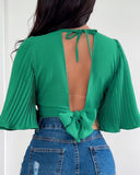 Tied Detail Bowknot Design Backless Top