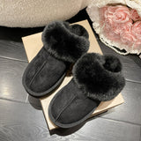 Casual Living Patchwork Solid Color Round Keep Warm Comfortable Shoes
