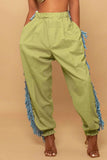 Casual Solid Tassel Split Joint Loose High Waist Pencil Solid Color Bottoms
