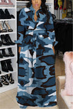 Fashion adult Sexy Cap Sleeve Long Sleeves Square Swagger Floor-Length Print camouflage ba