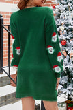 Casual Santa Claus Weave O Neck Long Sleeve Dresses