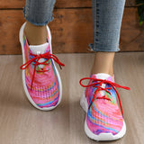 Casual Sportswear Daily Patchwork Frenulum Tie-dye Round Mesh Breathable Comfortable Sport Shoes