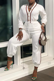 Casual Solid Draw String V Neck Harlan Jumpsuits