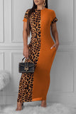 Fashion Leopard Print Tight-Fitting Hip Dress