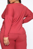 Sexy Solid Backless V Neck Plus Size Two Pieces