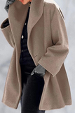 Casual Elegant Solid Split Joint Buttons Hooded Collar Outerwear