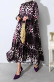 Casual Print Leopard Patchwork Printing O Neck Printed Dress Dresses