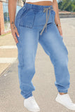 Fashion Casual Solid Basic High Waist Regular Denim Jeans
