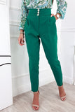 Casual Work Solid Patchwork High Waist Pencil Solid Color Bottoms