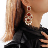 Casual Daily Party Geometric Patchwork Rhinestone Earrings