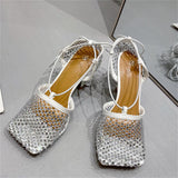 Fashion Casual Sequins Patchwork Rhinestone Square Out Door Shoes
