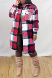 Casual Plaid Split Joint Peter Pan Collar Outerwear