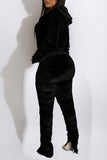 Casual Solid Split Joint Fold Zipper Long Sleeve Two Pieces