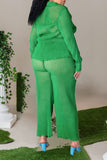 Casual Solid Split Joint Buckle Turndown Collar Plus Size Two Pieces