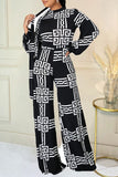 Casual Print Split Joint With Belt O Neck Straight Jumpsuits