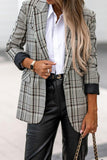 British Style Plaid Patchwork Turn-back Collar Outerwear